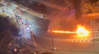 📢 Carro pega fogo na Zona… | Norte de SP e deixa rastro de chamas; veja vídeo